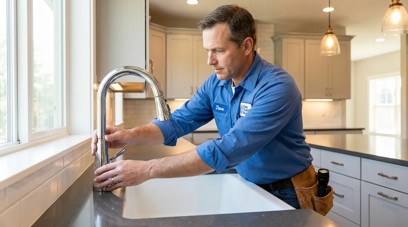 Kitchen faucet installation by Johns Plumbing LLC in East Canton